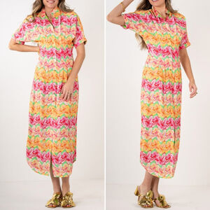 Emily Mccarthy The Georgia Dress In Azalea Multicolor Floral Women's Medium